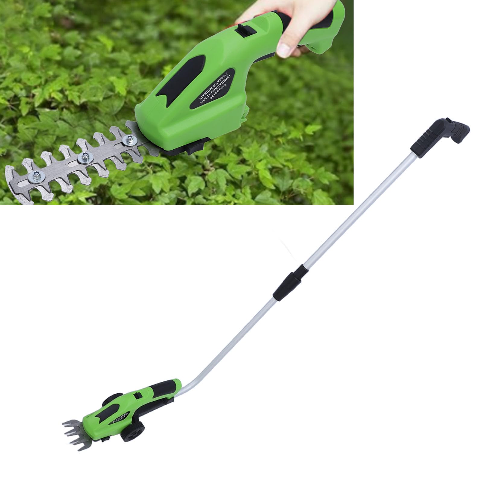Cryfokt Taille-haie sans Fil, Puissant Cisaille à Gazon en Acier allié, pour L'entretien de la Pelouse du Jardin, Conception 4 en 1