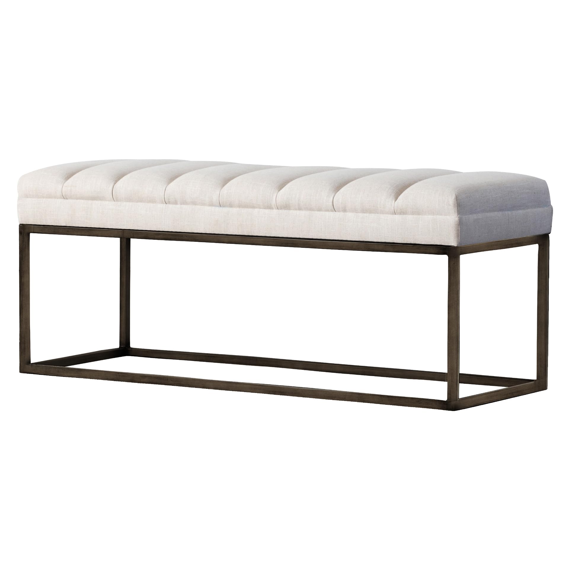 New Pacific Direct Darius Fabric Bench Ottomans & Cubes, Shortbread Beige