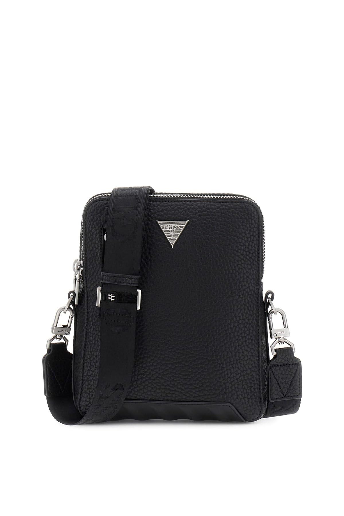 GUESS bolso bandolera Torino Crossbody Double Zip Bag Black negro