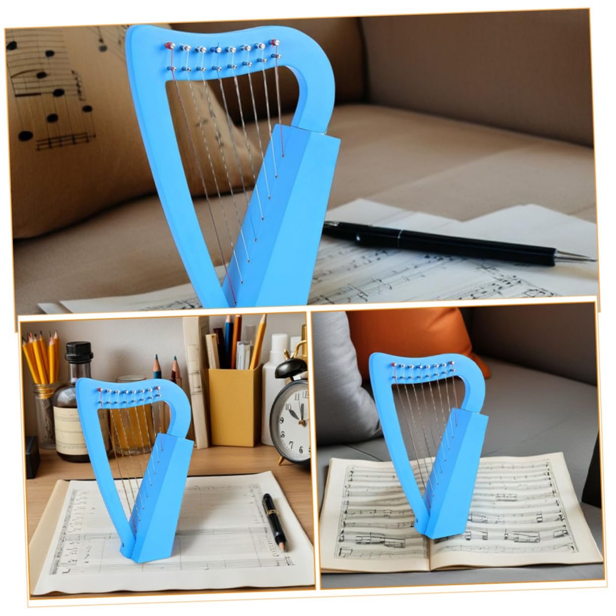 Mikinona Arpa Lira Corde in Legno Stile Classico Strumento Portatile per Principianti Musicale per Amanti della Musica