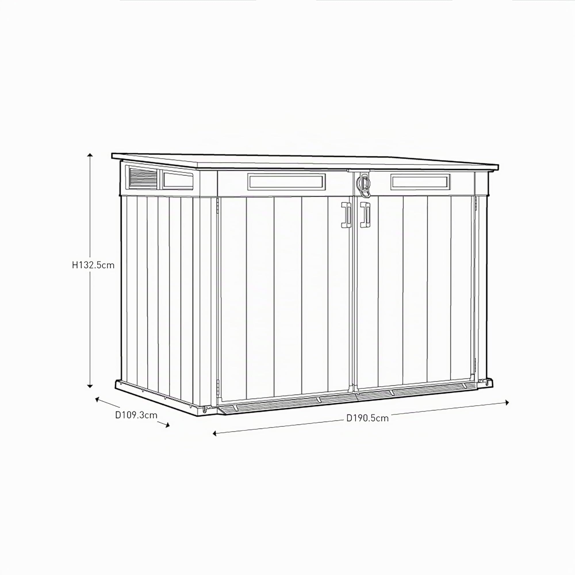 Keter Grande Store Gerätehaus 2020 Liters Grau/Braun 190,5 x 109,3 x 132,5 cm