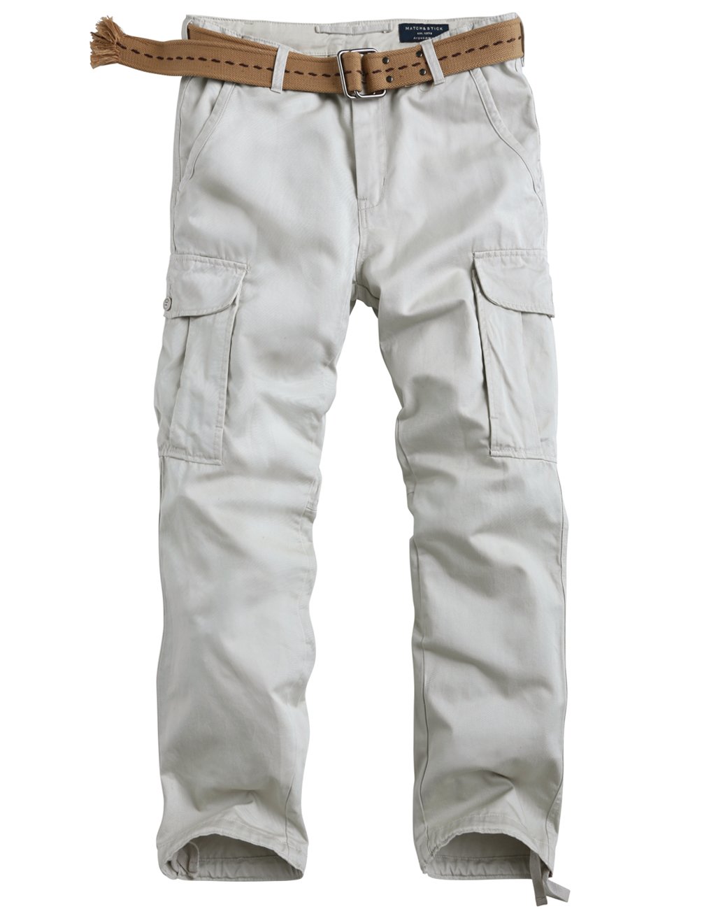Match Mens Tapered Flat Front Casual Chino Pants