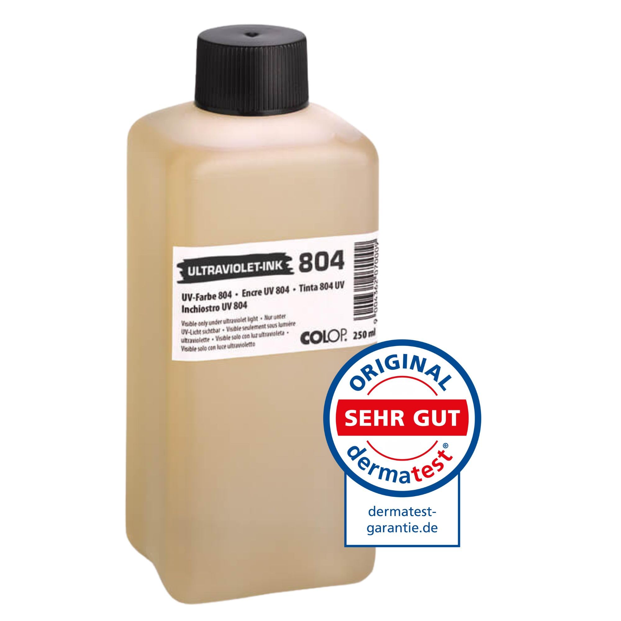 COLOP UV-Stempel-Farbe 804, unsichtbar, 250 ml, Abdruck nur sichtbar unter UV-Lampe