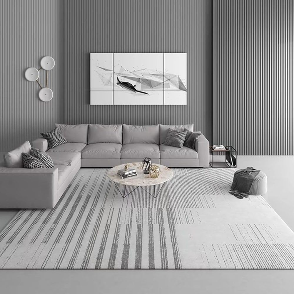 Tapis de salon de luxe léger moderne pour décoration raffinée