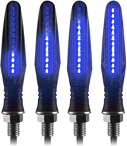 EOHMAK Indicadores de motocicleta, 4 luces intermitentes para motocicleta, 12 LED, 12 V, luces delanteras y traseras de circulación diurna para