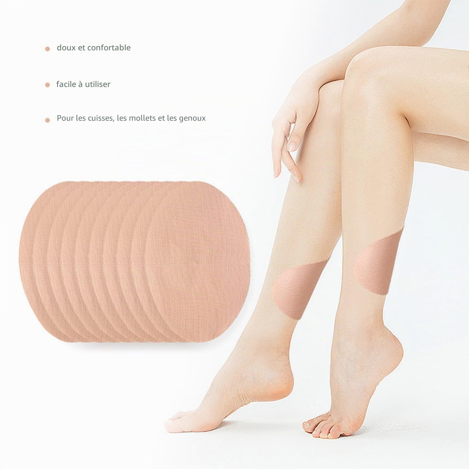 Lot de 12 Autocollants Anti-frottements pour l'intérieur de la Cuisse, Autocollants jetables résistants à l'usure, Patchs Transparents Ultra Fins et Invisibles