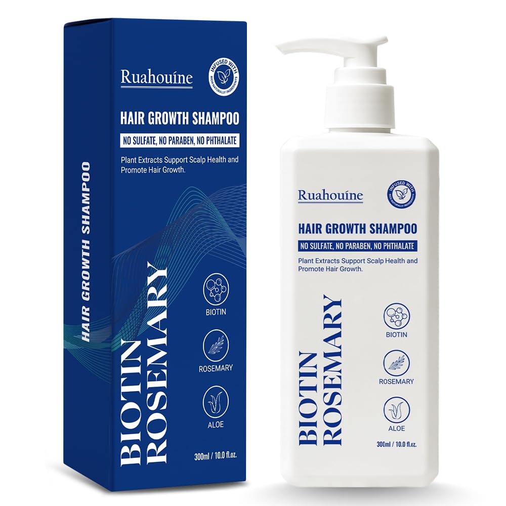 Biotin & Rosemary Shampoo for Hair Growth: Hair Loss Shampoo for Thinning Hair with Nutrient-Rich Natural Ingredients to Support Thicker Hair, Sulfate-Free, 10 fl oz