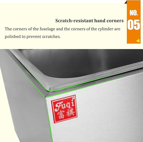 Miniatura 7 de Freidora de gas profesional de restaurante comercial, mesa de acero inoxidable monocilindrodoble cilindro de propano profundo, estufa de cocina con