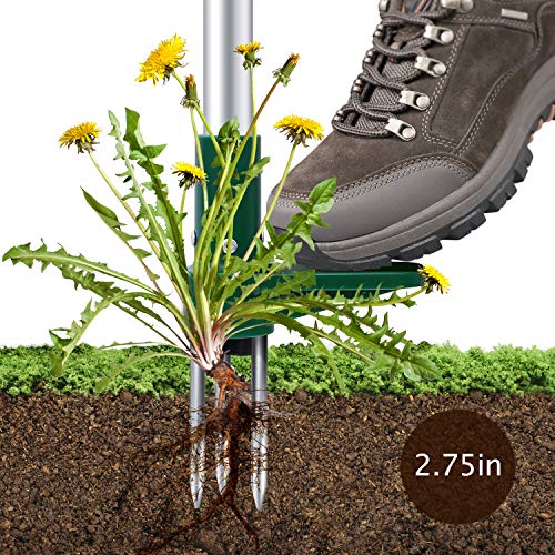 Ohuhu Stand-Up Weeder and Root Removal Tool with 3 Stainless Steel Claws, 39