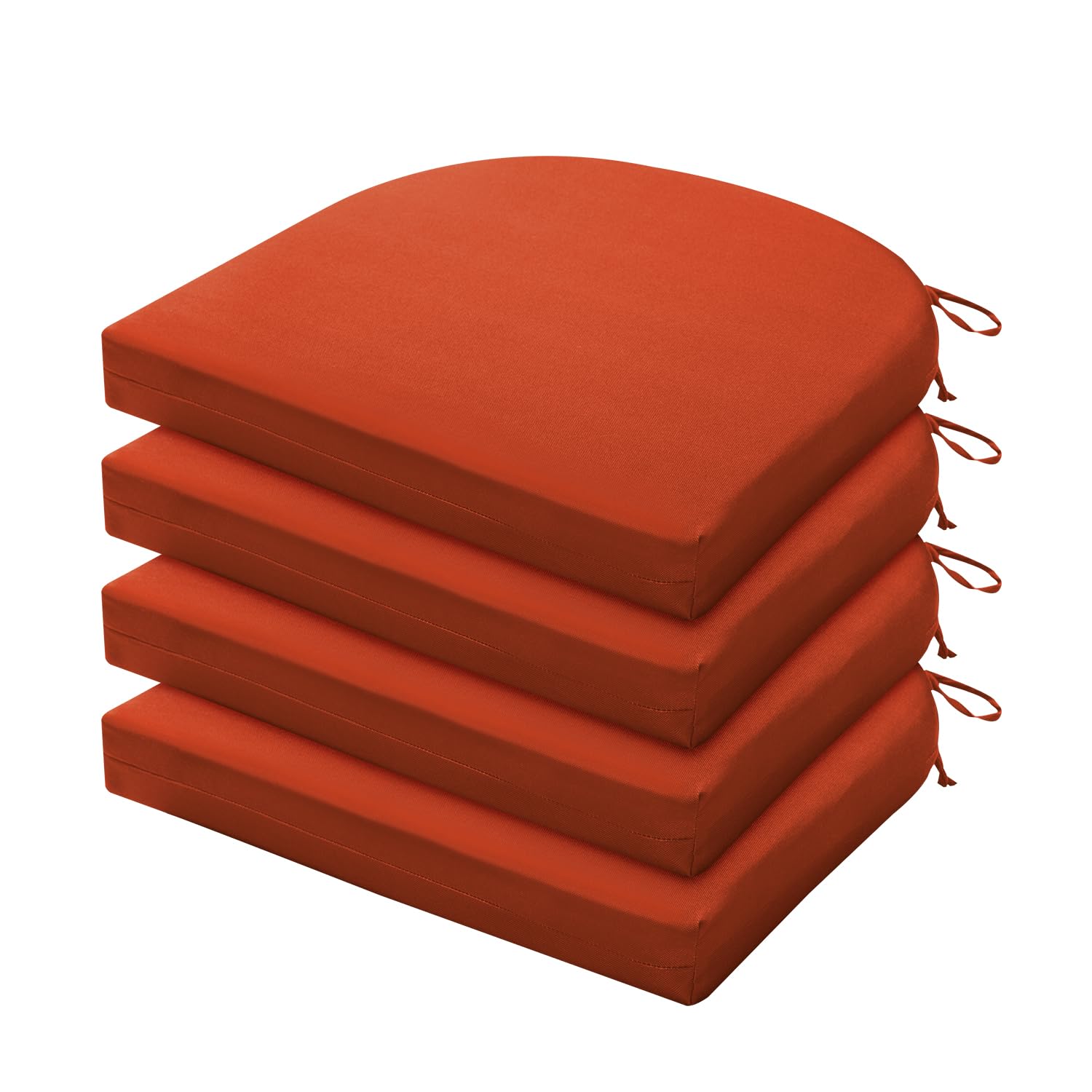 LOVTEX Outdoor Chair Cushions 17"x16"x2" Pack of 4, Patio Cushions for Outdoor Furniture, Water Resistant Round Corner Seat Cushions, Brick Red
