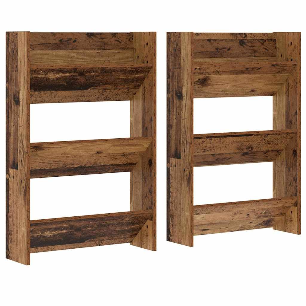Schuhschrank, 2 Stück, 60 x 18 x 90 cm, Holz, Wandschrank
