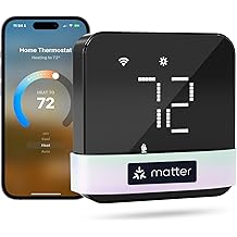 meross Smart Thermostat for Home, WiFi Thermostat Works with Matter, Alexa, Apple Home, Google Assistant, App &amp; Voice Control, 7x24h Scheduling, Energy Saving, C-Wire Required