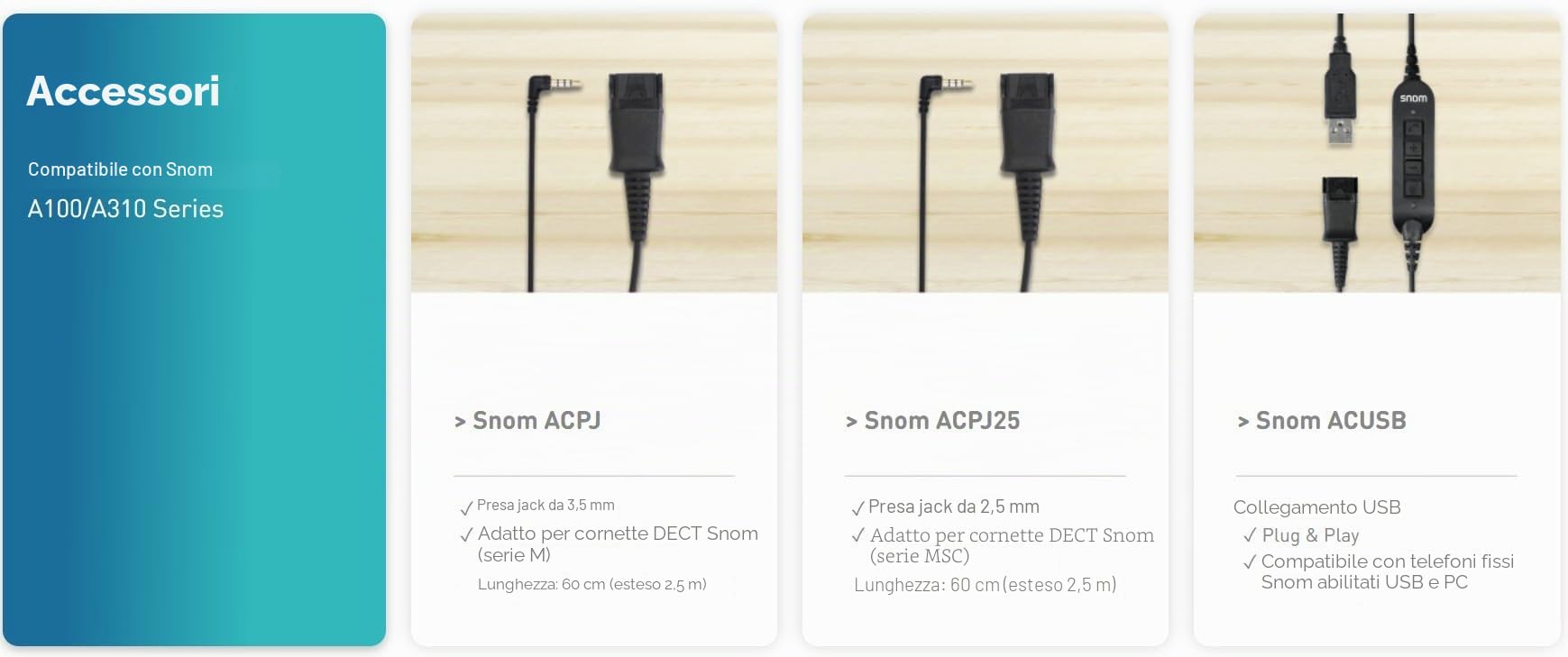 Snom A310D Cuffie Auricolari con Cavo per Call Center e Uffici - cuffie con microfono a cancellazione del rumore e audio HD - Leggere e Confortevoli per Uso Intensivo - Compatibili con Telefoni Snom