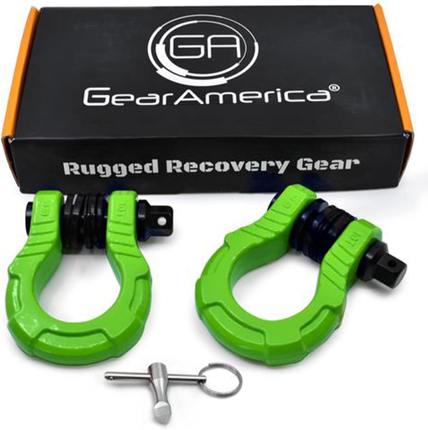 Flаѕh Dеаlѕ - 80% оƒƒ GearAmerica UBER Shackles with Anti-Theft Lock – 80,000 Lbs (40 T) Strength – Connect Tow Strap or Winch Line for Off-Road Recovery – Towing D-Rings and ⅞” UberLock Security Pin – Green, 2-Pack