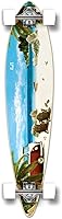Vista 3 de Yocaher Beach Series - Patinetas completas Pintail Longboard Cruiser con Black Widow Premium 80A Cinta de agarre de aluminio para camión ABEC7