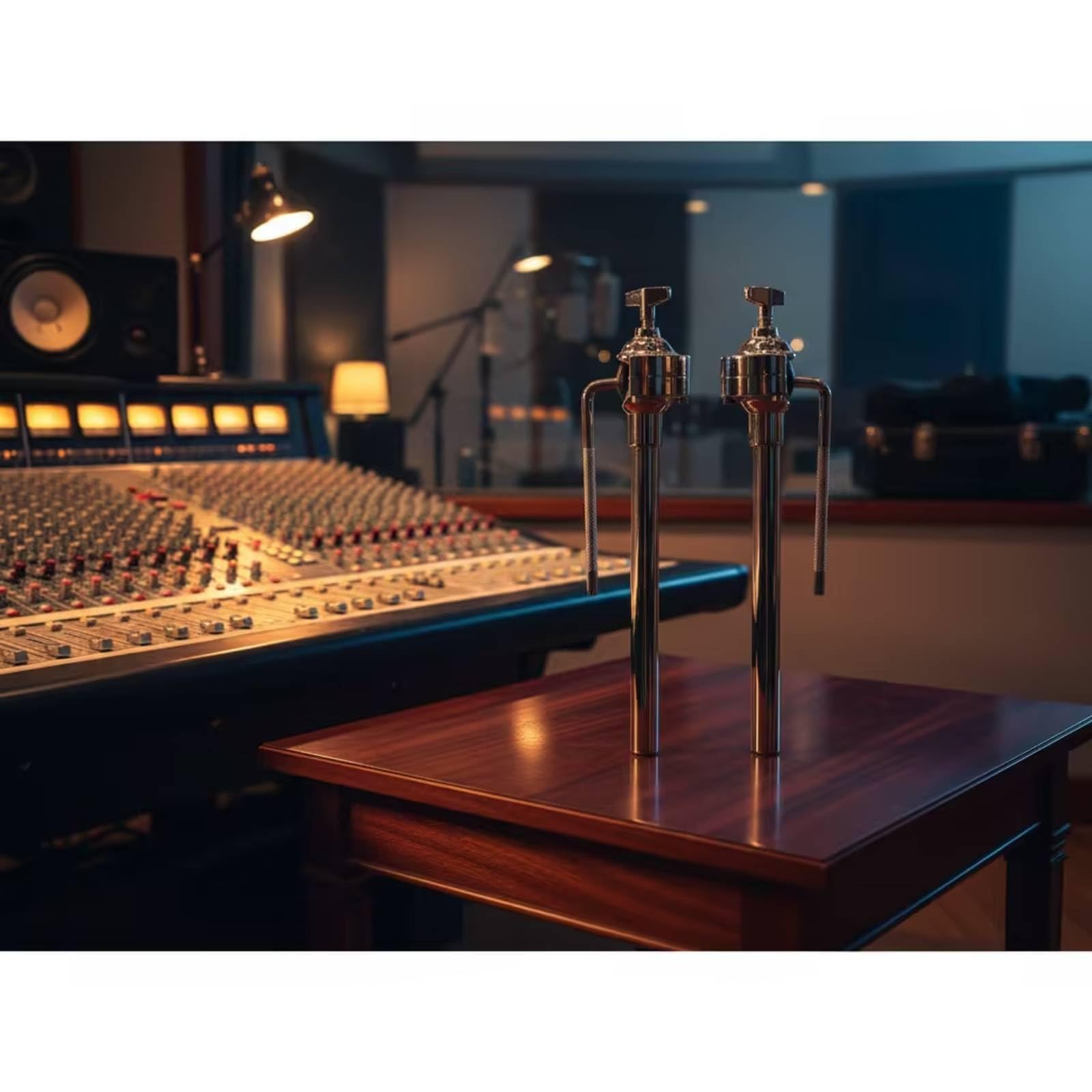 harayaa Supporto Hardware Batteria Stand Staffa Doppia Colonna Montaggio Braccio Metallo Finitura Cromata Adatto per Studenti di Musica Insegnamento Musicale, Universale