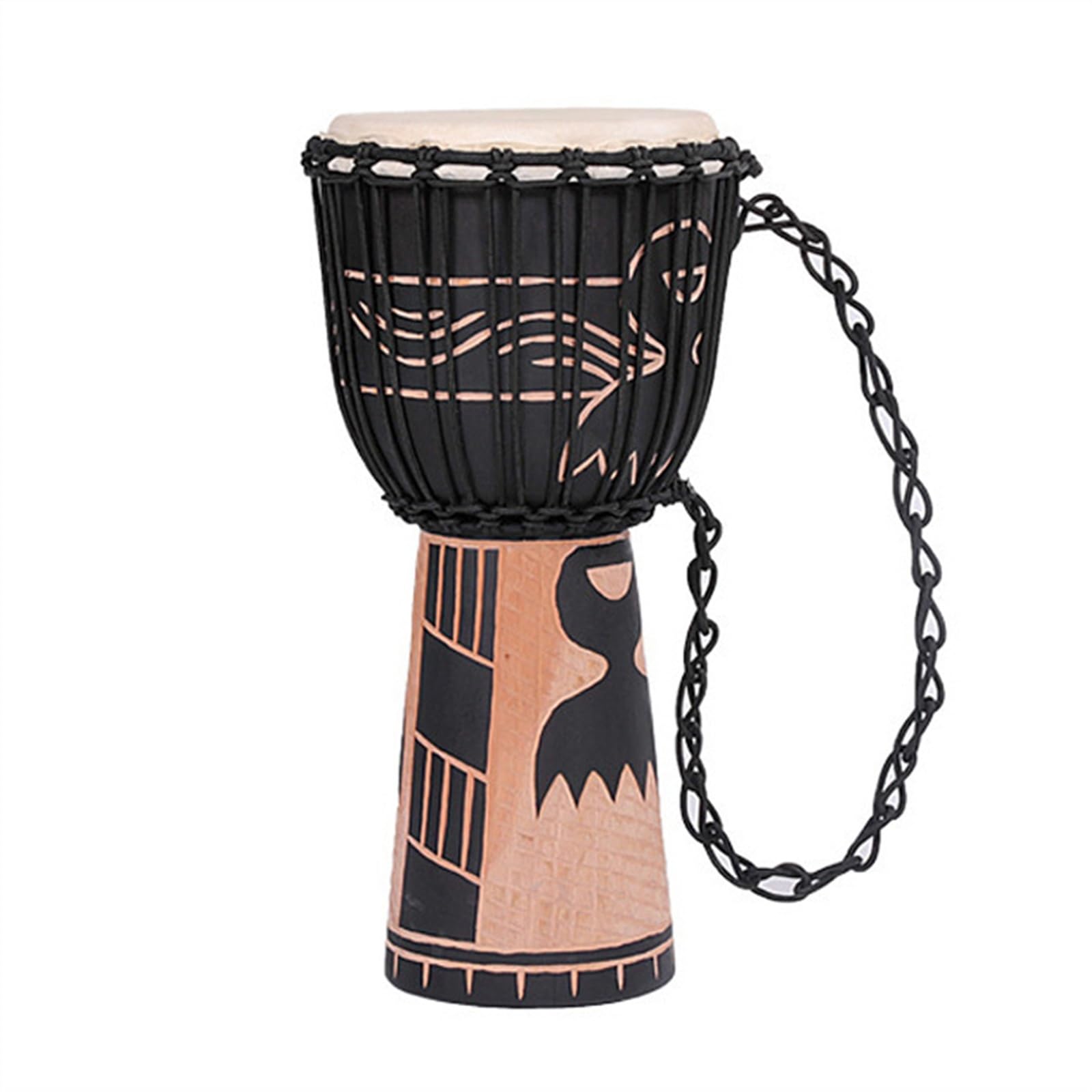 12-calowy Bęben Afrykański, Korpus Z Litego Drewna, Bęben Ze Skóry Owczej, Instrument Perkusyjny Djembe dla Początkujących (Color : A)