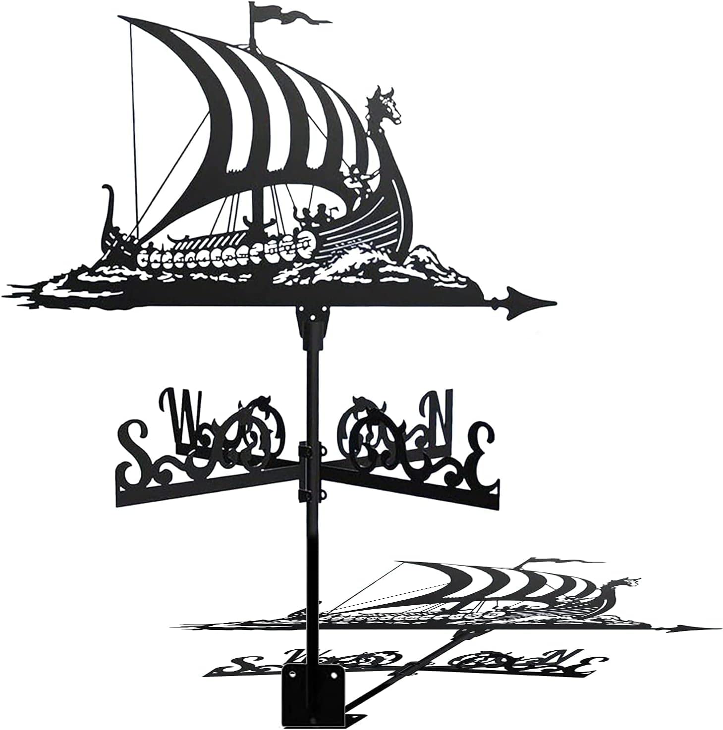 Klonwg D Weather Vane Weathervane Measuring Tools Win Direction Indicator Weathercock Stainless Steel Garden Stake Suitablefor Outdoor
