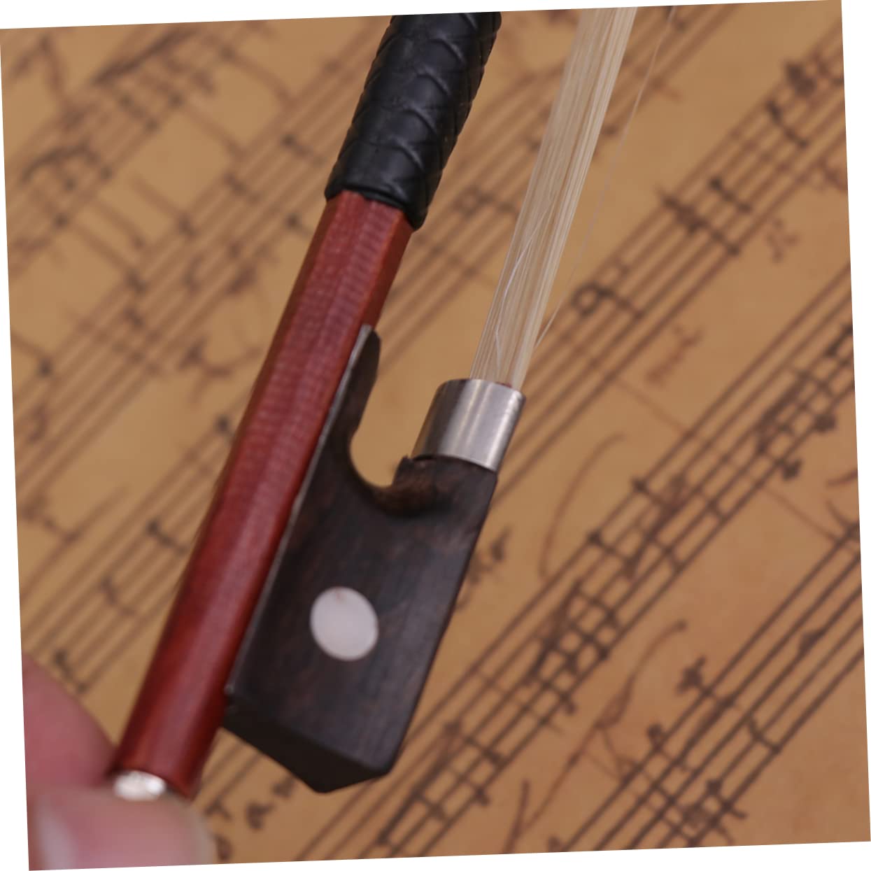 GOOHOCHY Arbor Violin Bow with Horsehair Brown Color for Practice and Professional Use High-grade Mongolian Hair Violin Accessory for Students and Beginners