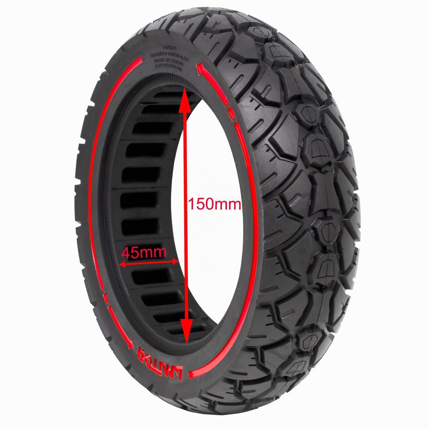 [M365Lyon] Pneumatico completo anti-foratura 10 x 2,5 per Ninebot G30 Max e F25 F30 F40 - Monopattino Jeep, Ducati Pro 2 Evo, Ocean Drive