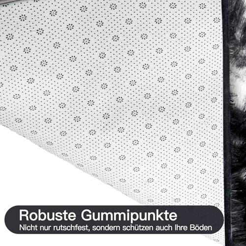 Sour Lemon Hochflor Teppich Grau Teppich Wohnzimmer 200x300 Waschbar Anti-Rutsch Extra Große Teppiche Schlafzimmer Flauschige Moderne Teppiche Matte Teppichen für Schlafzimmer Kinderzimmer
