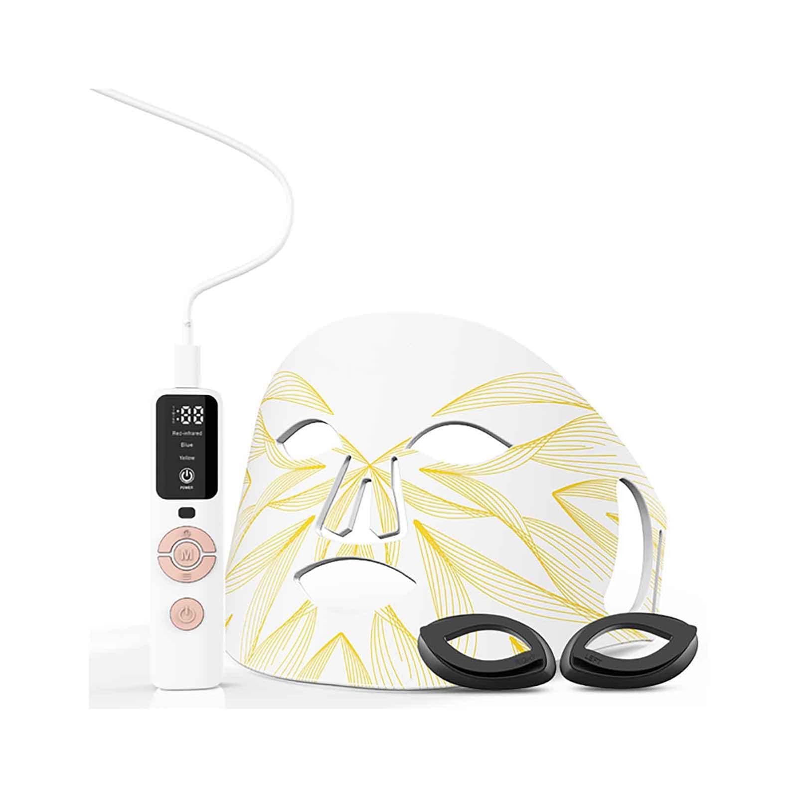 Maschera A Luce LED Antirughe, 4 Colori Maschera per Terapia della Luce, Maschera per la Terapia della Luce del Viso a LED con Telecomando, Sbiancamento Viso