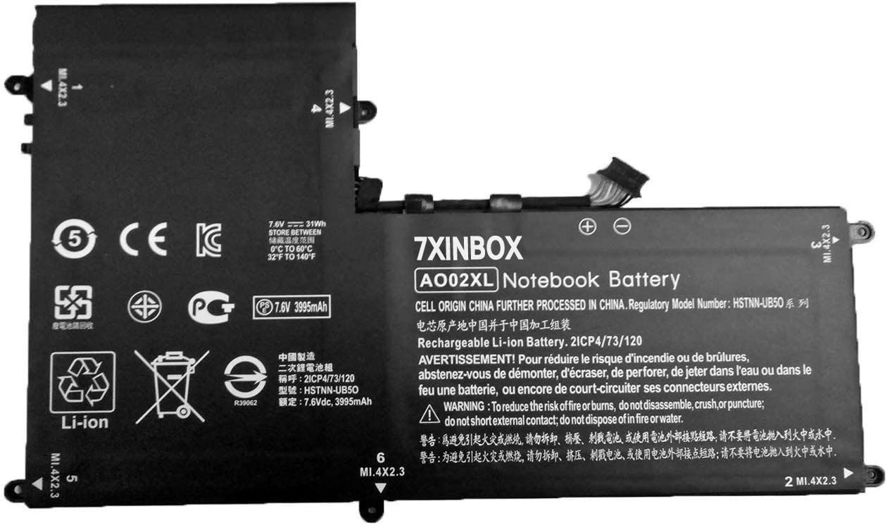 7xinbox 7.4V 31wh AO02XL Replacement Laptop Battery for HP ElitePad 1000 G2 HSTNN-LB5O 728250-1C1 728558-005 728250-421 A002XL