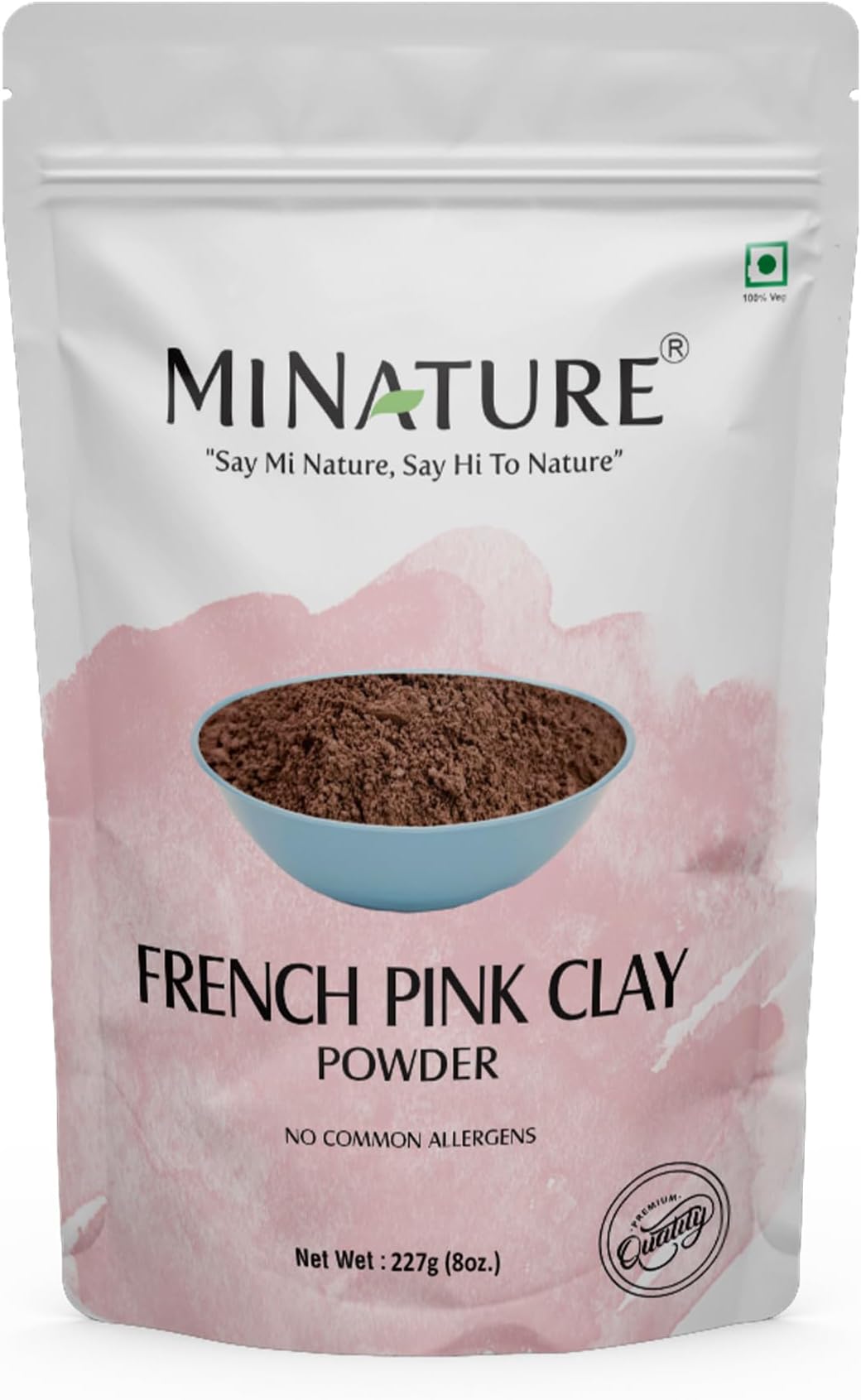 Mi Nature French Pink Powder | Montmorillonite Rose Pink-Clay | Detox, Exfoliation, Oil Control|100% Pure & Natural Face Mask Skincare |227g