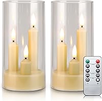 Vista 8 de Enido 9 piezas de velas LED sin llama parpadeantes con control remoto y temporizador para ambiente romántico y decoración del hogar, operadas a