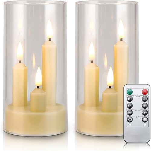 Miniatura 17 de Enido 24 velas LED sin llama con control remoto y temporizador, impermeables para exteriores, luces cálidas eléctricas parpadeantes para un hogar