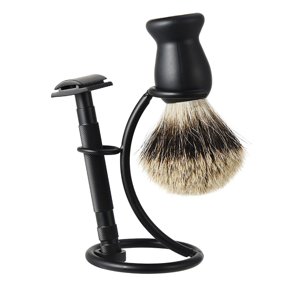 Uchwyt na pędzel do golenia, uchwyt na pędzel do golenia, przenośny uchwyt na maszynkę do golenia, zakrzywiony design 2 w 1, do maszynki do golenia dla mężczyzn do pielęgnacji twarzy