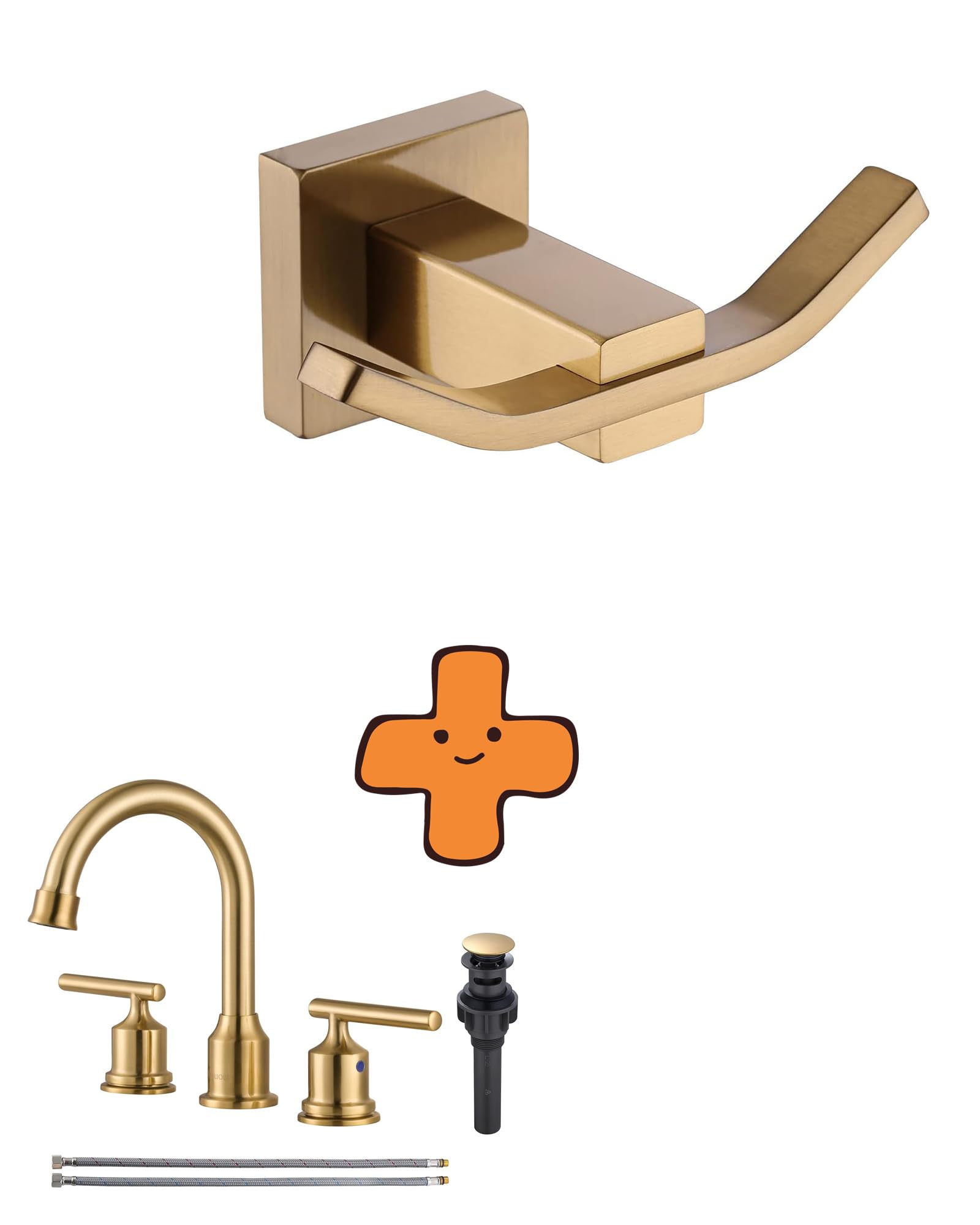 Jnfidosr Gold Towel Hooks For Bathrooms And Bathroom Faucet 3 Hole