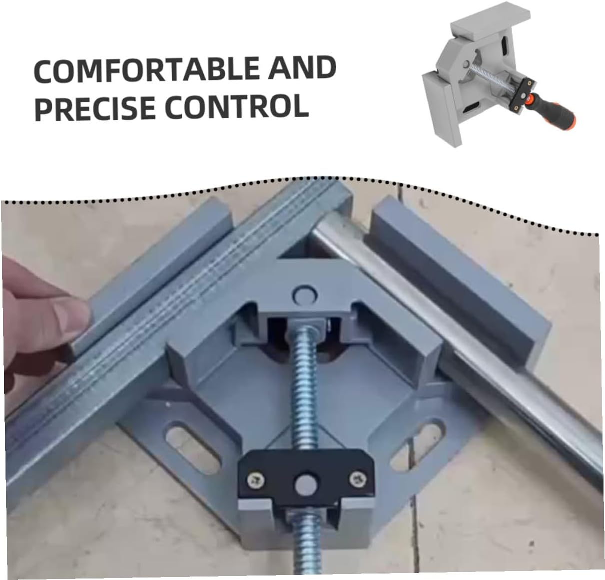 Right Angle Clamp Woodworking Tabletop Clamp Aluminum Alloy Single Handle Heavy Duty for Woodworking and Fish Tank Fixing
