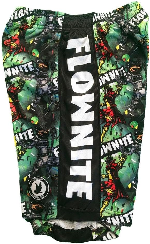 Flow Society Flownite Green Boys Shorts - Athletic - Basketball - Baseball - Hockey - Football - Lacrosse