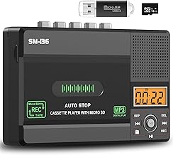 SEMIER Small Cassette Tape Player, USB C or SD Card Audio Cassette to MP3 Digital Converter, Record to Cassette/Computer/S...