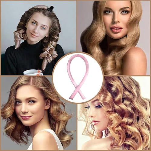 Heatless Hair Curler, Heatless Curls Headband Set Of 8 To Sleep In Curl Ribbon With Scrunchies Hair Clips Hair Curlers For Women Long Hair Styling Tools Foam Hair Rollers Curlers (Rose Gold) #TOP2