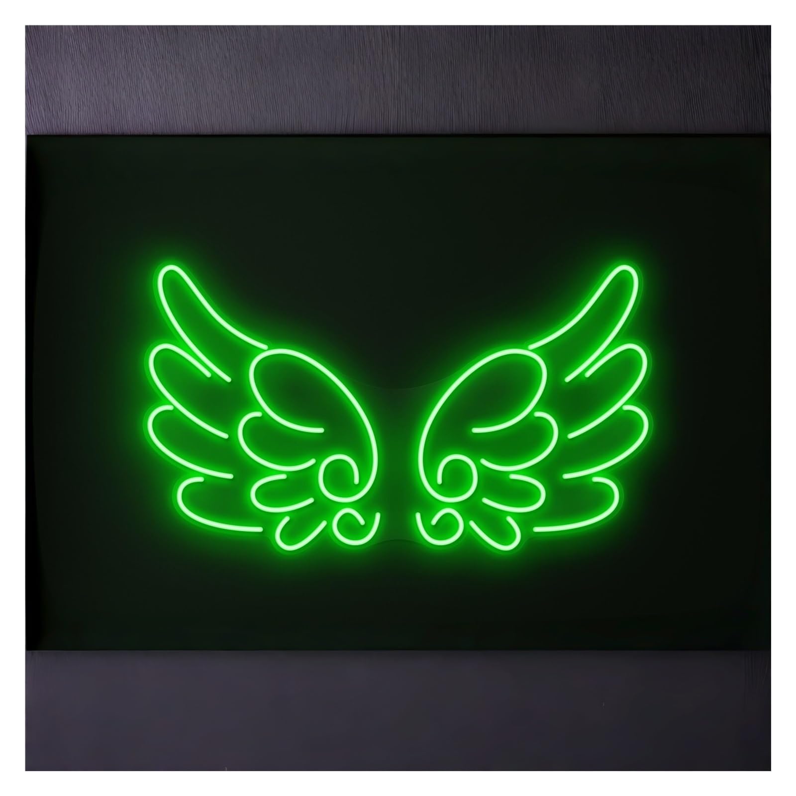XENITE Hanging Art Neon Signs A Pair of Wings Neon Sign, Suitable for Children's Room Decor with Brightness Adjustable 50cm(Green)