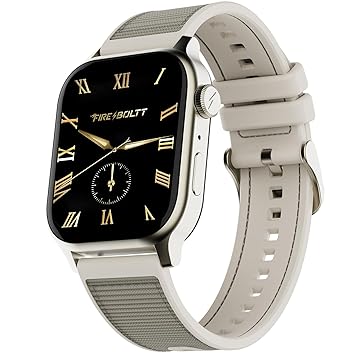 Fire-Boltt Rise Force Smart Watch 1.85” Display, Nylon–Fluoroelastomer Hybrid Strap, Rotating Crown, Bluetooth Calling, Dual Button Control, Metal Body Smartwatch for Men and Women Sandstone