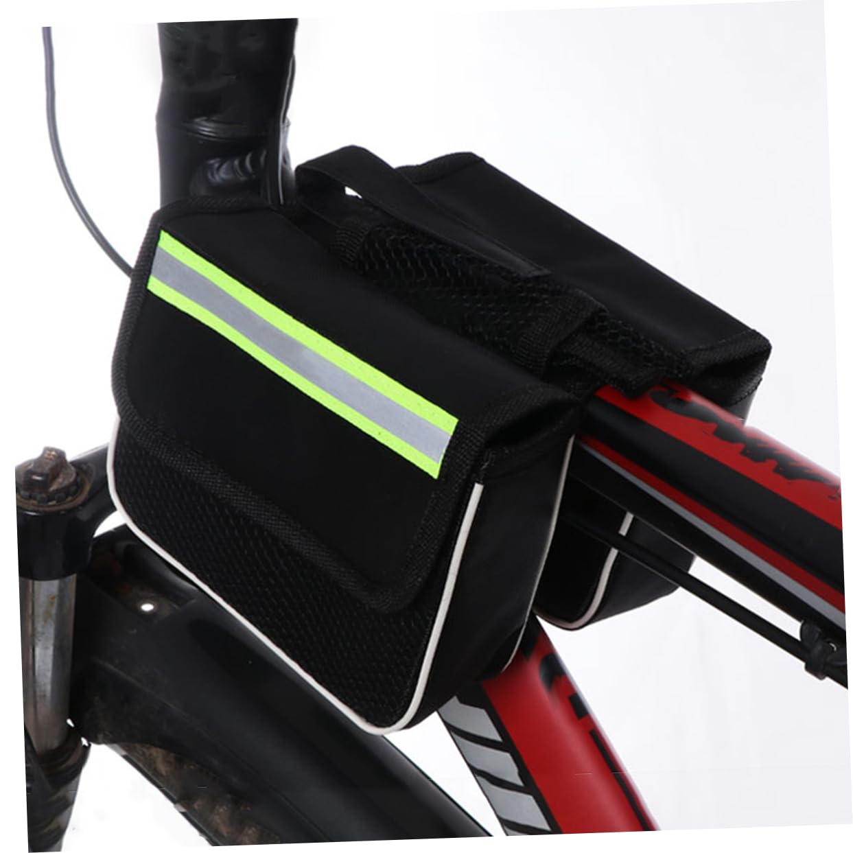 UPKOCH 2pcs Bike Bag Front Storage Pouch for Cycling Big Capacity Frame Bags for Road Folding Bikes Durable Riding Equipment Accessories Black