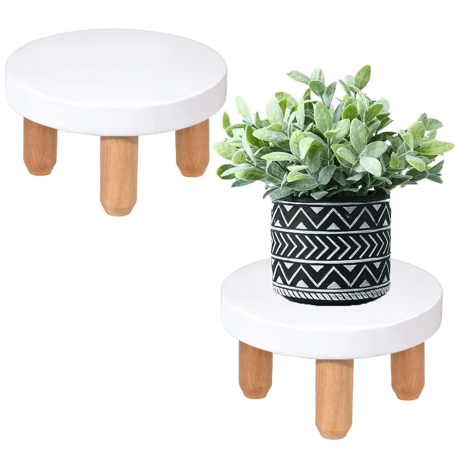 Rehausseur en bois de milieu du siècle ARTORA blanc, l'excellence décorative pour vos tables