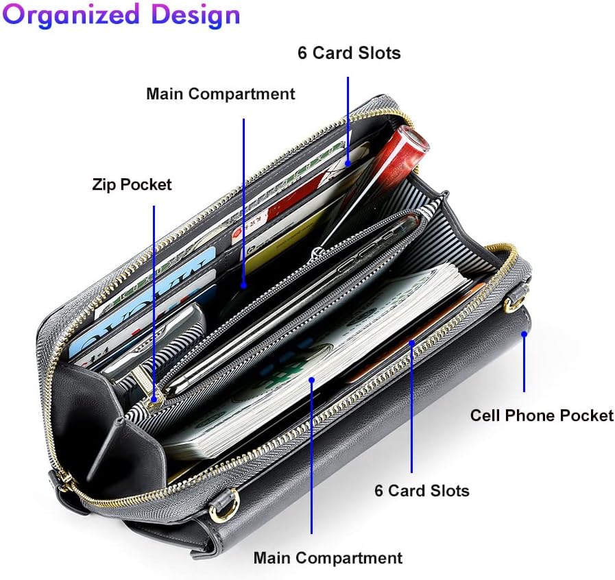 nuoku Crossbody Bags, Wristlet Wallets, Small Clutch Purses - Cell Phone & RFID Wallet for Women