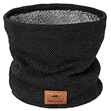 Schlauchschal Herren Geschenke,Geschenke für Männer Schal Halstuch,Halswärmer Motorrad,Gefüttert Weichem Nackenwärmer,Weihnachtsgeschenke Dick Fleece Loop Schal Winddichte für Maske Schwarz