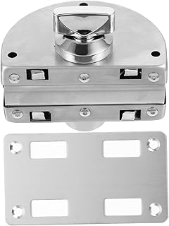 YARNOW Open The Door Lock Glass Door Glass Door Lock Bolts Glass Gate Lock Glass Cabinet Lock Patio Door Lock Mechanism Stainless Steel Gate Lock Glass Door Stainless Steel Hasp Gate Hasp