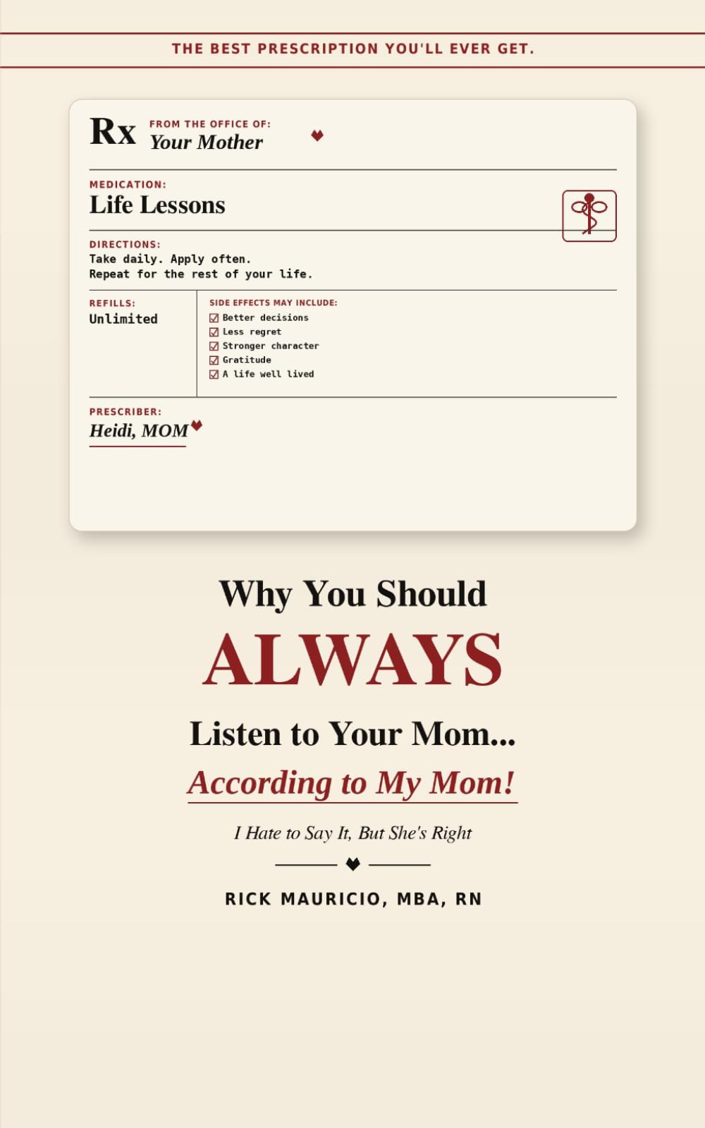 WHY YOU SHOULD ALWAYS LISTEN TO YOUR MOM... ACCORDING TO MY MOM!: I Hate to Say It, But She's Right — Life Lessons for Every Generatio