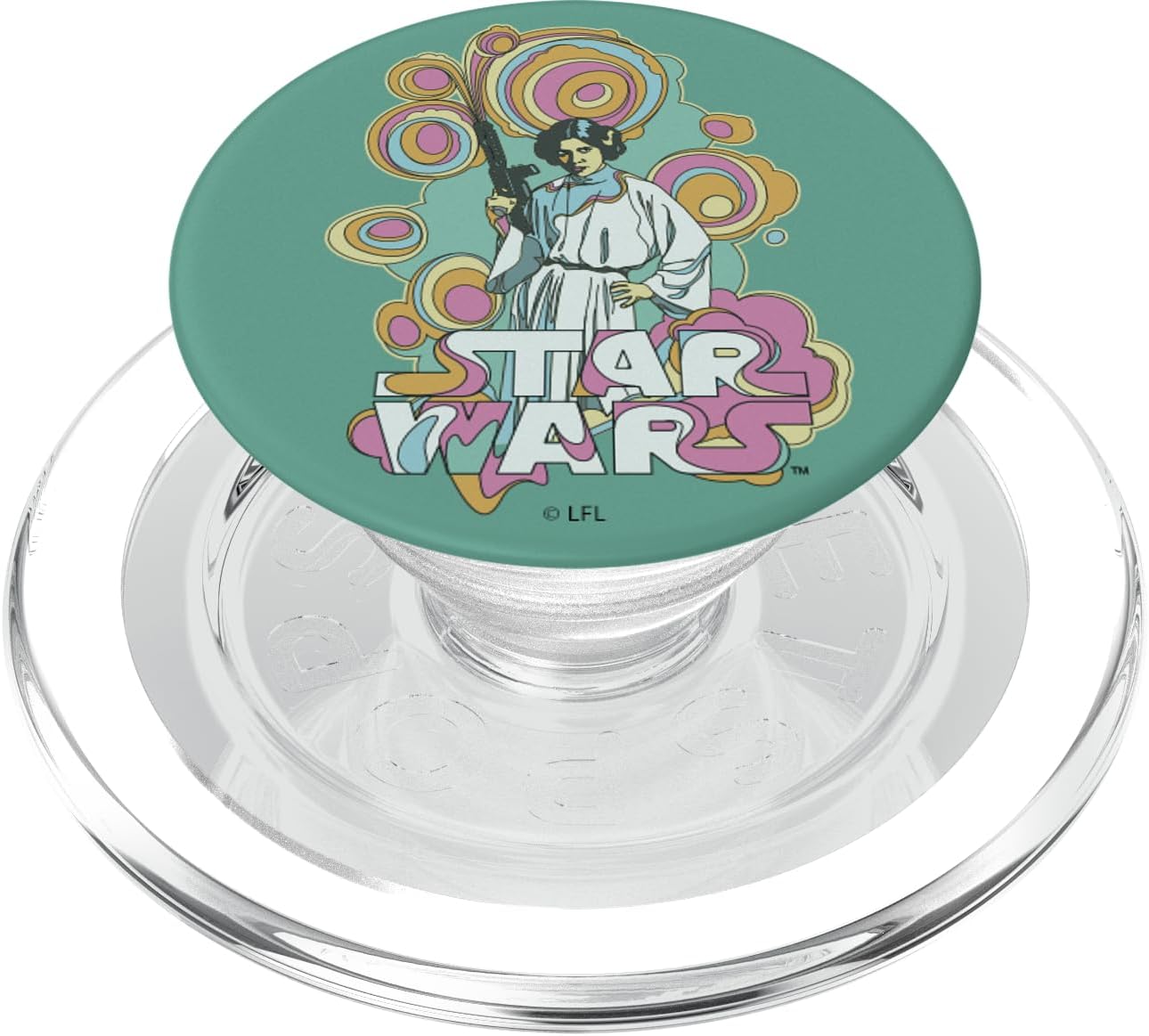 Star Wars Leia Retro Color Swirl Title Poster PopSockets MagSafe PopGrip for iPhone