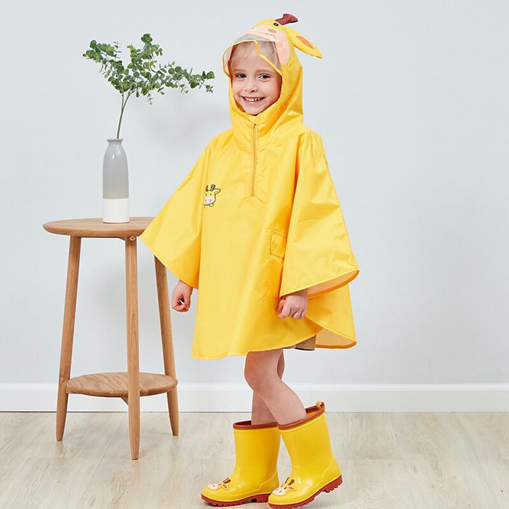 Poncho Lluvia Bebe Capa Impermeable Niño Niña Poncho Chubasquero Infantil Unisex Chaqueta Agua Lluvia Ropa Impermeable con Capucha Animal Adecuado para 2-6 años