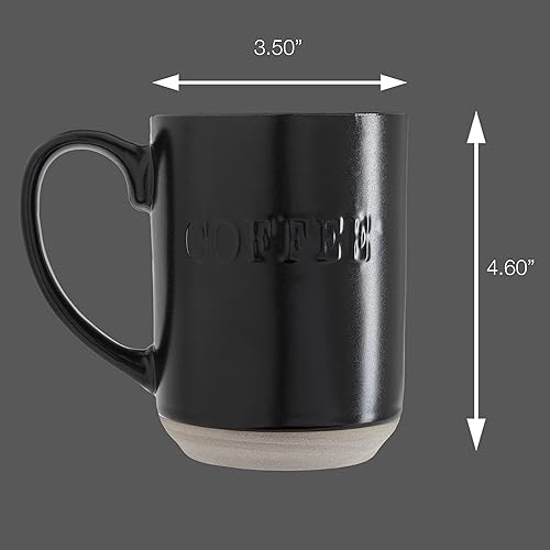 Miniatura 2 de SHEFFIELD HOME Juego de tazas de cerámica  4 tazas de café grandes de 18 onzas con asas para té, latte, capuchino, leche y chocolate caliente. Apto