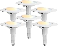 Vista 11 de Jolux Luz LED ajustable de 4 pulgadas 5CCT para remodelación, 2700K-5000K CCT seleccionable, 6W = 40W 500LM, base E26 regulable, borde biselado