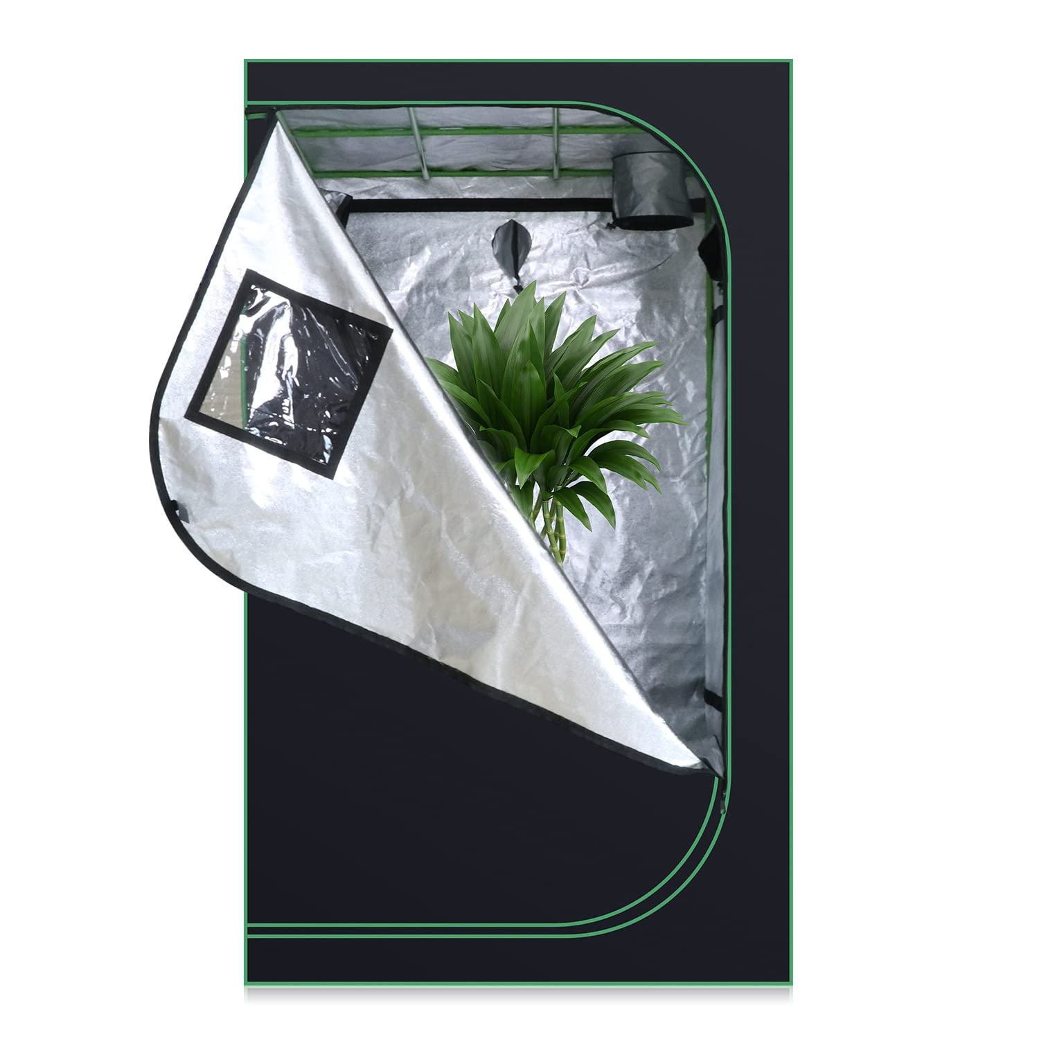 48''x48''x80'' Grow Tent Hydroponic Higher Density 600D Mylar Reflective Indoor Plant Greenhouse Growing with Observation Window and Removable Floor Tray for Flora Vegetables Flower