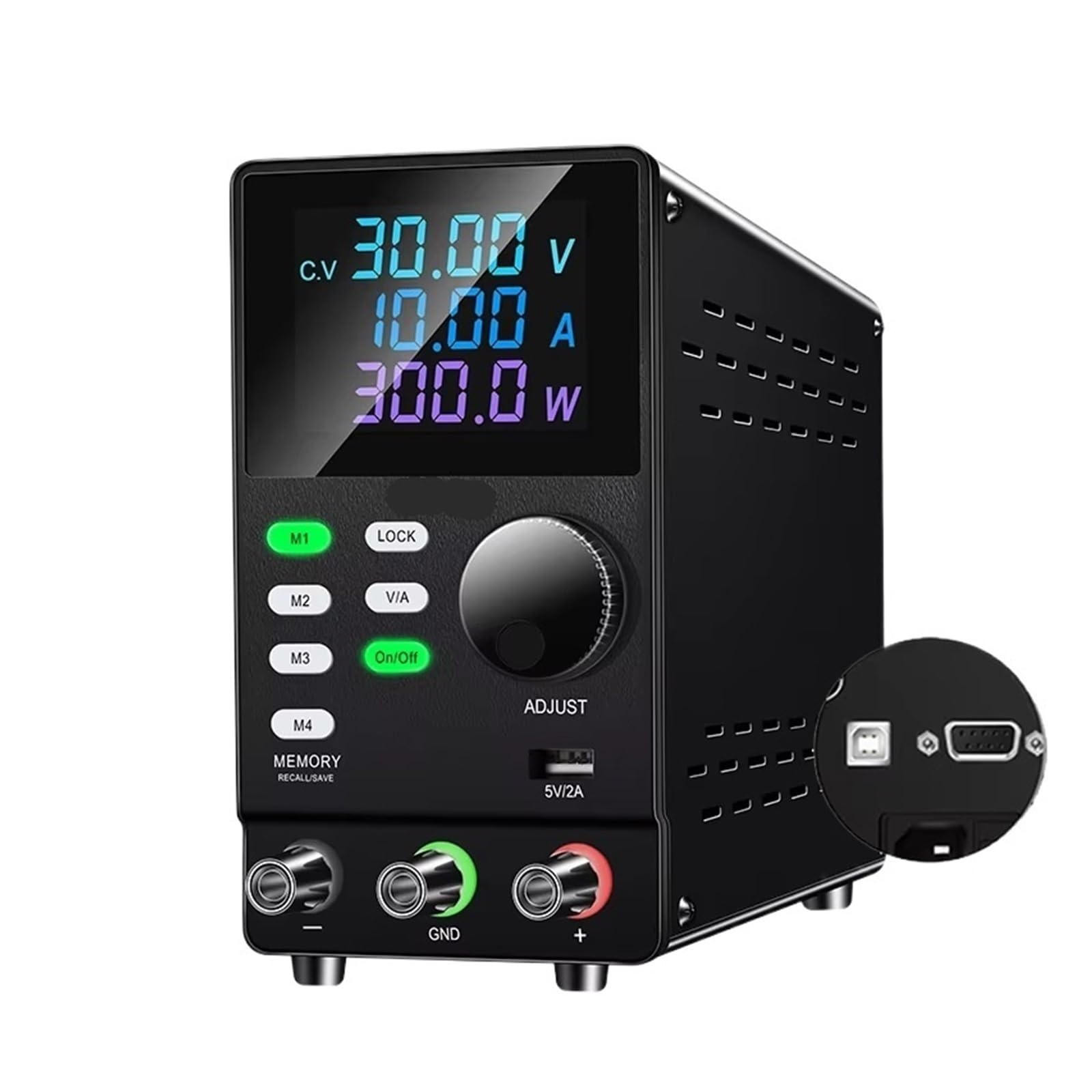 LEOTNNDQ 1PCS DC Power Supply Variable, 30V 10A Programmable Adjustable Bench Power Supply(30V5A Black Program)